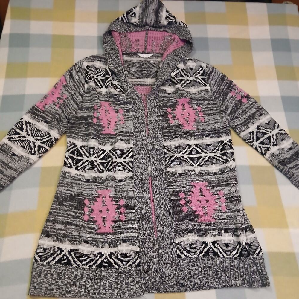 Nobo Pink And Gray Aztec Cardigan 3xl